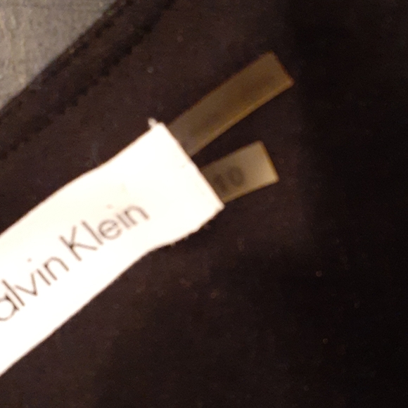 Calvin Klein  Black Faux Leather Trim Dress  10 - Picture 12 of 14